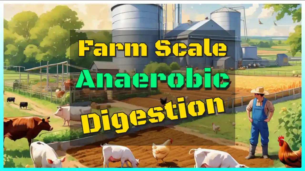 Featured image with text: "Farm scale anaerobic digestion."